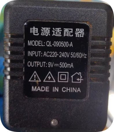*Brand NEW*QL-090500-A Power Adapter Input AC220-240V 50/60Hz Output 9V 500mA Replacement Power Supply